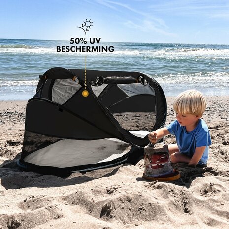 Deryan Peuter Luxe travelcot black incl 3D welcool matras