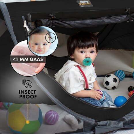 Deryan Peuter Luxe travelcot black